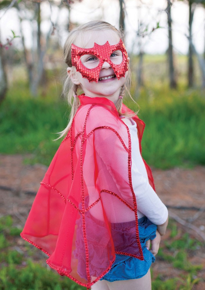 Rotes Fledermaus-Cape mit Maske, Kindercape von Great Pretenders