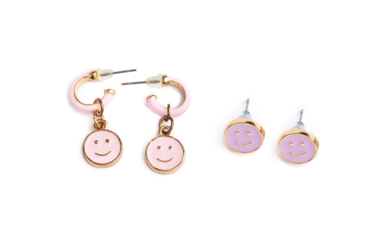 Smiley-Ohrstecker – 2 Paar aus der Boutique-Schmuckkollektion von Great Pretenders