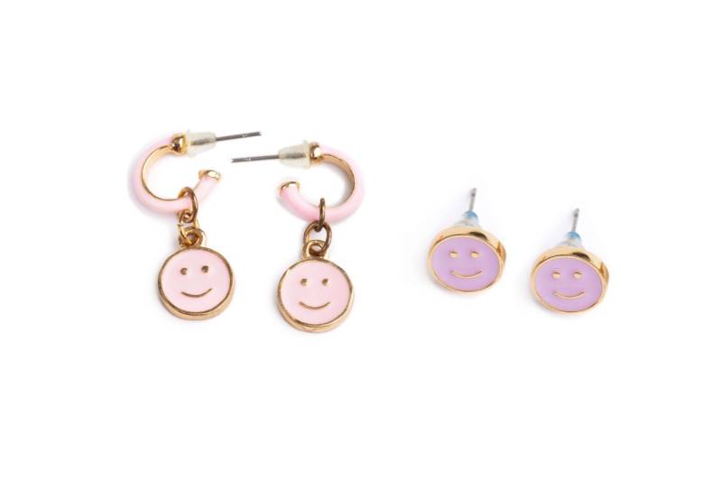 Smiley-Ohrstecker – 2 Paar aus der Boutique-Schmuckkollektion von Great Pretenders