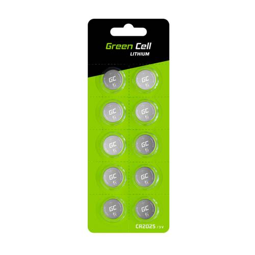 Green Cell Knopfzelle CR 2025 3V 10 St. 160 mAh Lithium CR2025 von Green Cell