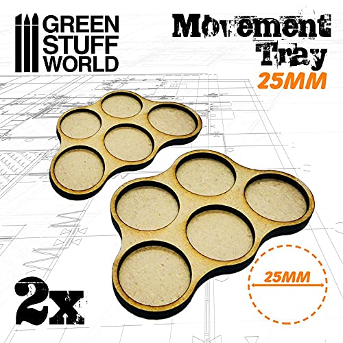 Green Stuff World MDF Regimentsbases 25mm, 5er Skirmish, 2 STK. von Green Stuff World