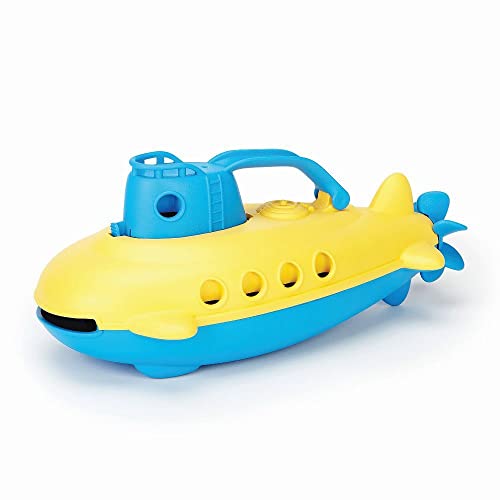 Green Toys 8601032 U-Boot, Badewannenspielzeug, Spielboot nachhaltiges Badespielzeug für Kinder ab 6 Monaten, Gelb, Blau von Green Toys