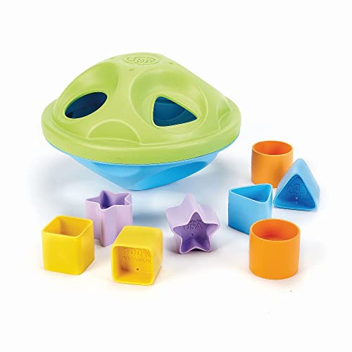 Green Toys 8601036 Formsortierer, nachhaltiges Lernspielzeug für Babys und Kleinkinder ab 6 Monaten, 9-teilig von Green Toys