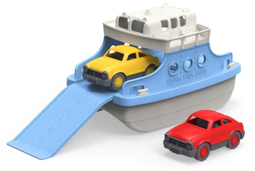 Green Toys 8601038 Fährschiff mit 2 Mini-Autos, Badewannenspielzeug, Spielboot, nachhaltiges Badespielzeug für Kinder ab 3 Jahren von Green Toys