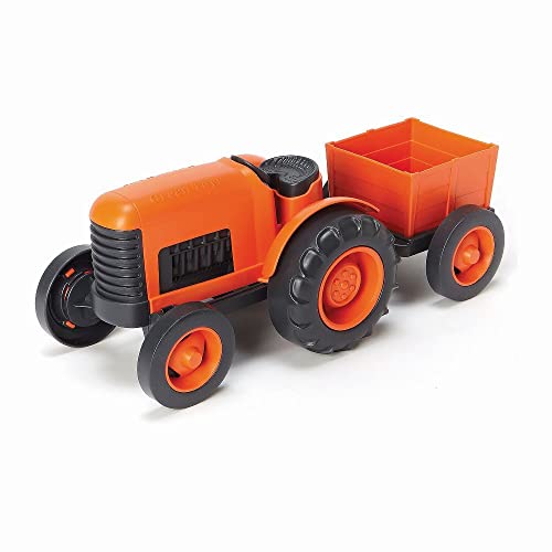 Green Toys 8601042 Traktor mit Anhänger, Bauernhof Trecker, nachhaltiges Spielfahrzeug für Kinder ab 12 Monaten von Green Toys