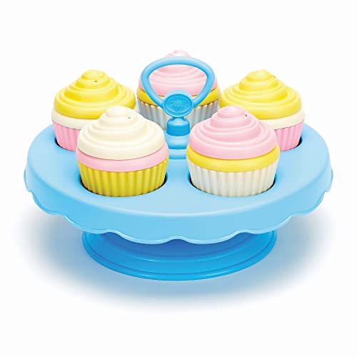 Green Toys 8601152, Cupcake Set für Kinderküche, Spielküche Rollenspiel, nachhaltiges Küchenspielzeug für Kinder ab 24 Monaten, 16-teilig von Green Toys