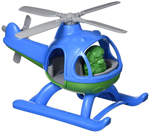 Green Toys Helicopter, Blue/Green CB - Pretend Play, Motor Skills, Kids Flying Toy Vehicle. No BPA, phthalates, PVC. Dishwasher Safe, Recycled Plastic, Made in USA. von Green Toys