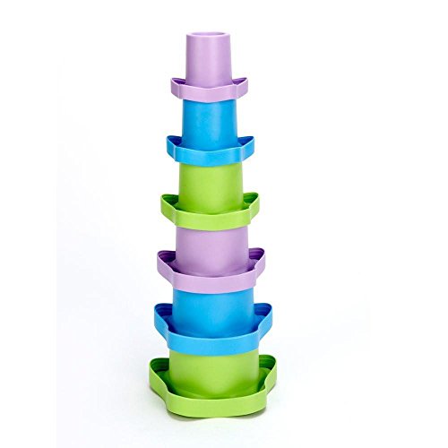 Green Toys 8668586, Stapelspiel Becher, Babyspielzeug, Motorikspielzeug, nachhaltiges Lernspielzeug für Babys und Kleinkinder ab 6 Monaten, 6-teilig von Green Toys