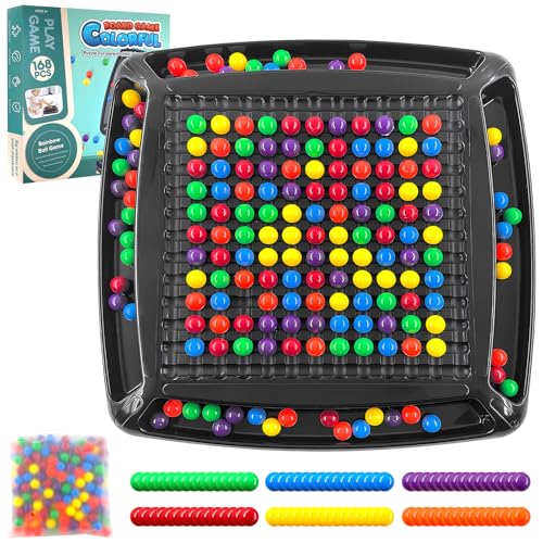 GreenYeah Elimination Brettspiel, 168PCS Rainbow Ball, Intellektuelles Schachbrett, Intellektuelles Schachbrett Doppelduell, Rainbow Puzzle Schachspiel, Partyspiel für Kinder und Erwachsene von GreenYeah