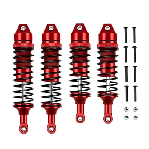 Stoßdämpfer vorne und hinten aus Metall for Traxxas Slash 4X4 VXL 2WD Rustler Stampede Hoss 1/10 RC Car Upgrades Teile ( Color : Red ) von Greendhat