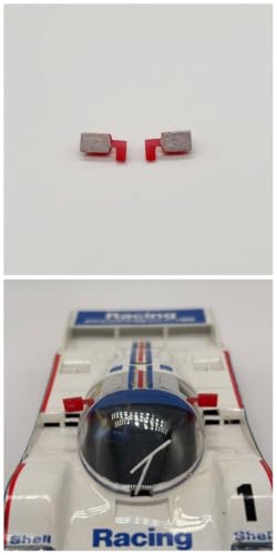 Greenhills Red with Silver Wing Mirror Pair for Scalextric Porsche 962 - New - GP90 von Greenhills Garages