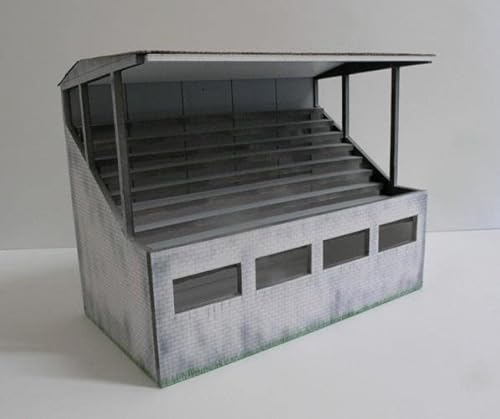 Greenhills Slot Car Building Weathered Reims Grandstand Kit 1:43 Mastab MACC781 von Greenhills