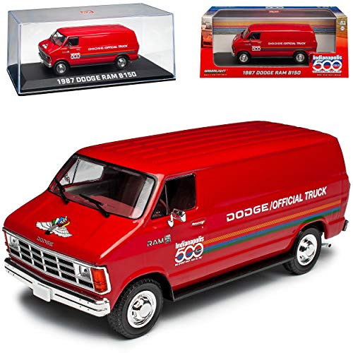 Dodge Ram B150 Transporter Rot 500 Indianapolis 2. Generation 1979-1993 1/43 Greenlight Modell Auto von Greenlight