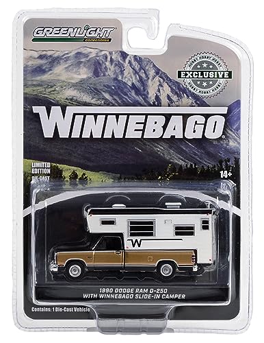 Dodge Ram D-250 Royal SE schwarz 1990 mit Winnebago Camper in Blisterverpackung von Greenlight