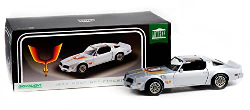 GreenLight 1:18 Artisan Collection - 1977 Pontiac Firebird Fire Am von Very Special Equipment (VSE) - Silber mit Kapuze Vogel 19101 von Greenlight