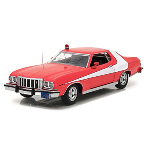 Greenlight Collectibles 84042 – Diecast Modellauto eines 1976 Ford Gran Torino aus Starsky & Hutch, Maßstab 1:24, rot/weiß von Greenlight