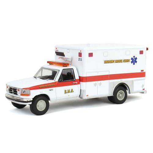 Greenlight 1/64 1995 F-350 Ambulance, Detroit First Dept. EMS, First Responders, 67068 von Greenlight