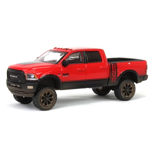 Greenlight 1/64 2017 Ram 2500 Power Wagon, rot mit Schlammspritzer, Down on The Farm 48080-E von Greenlight