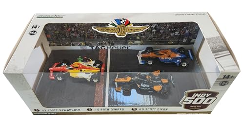 Greenlight 11613 2024 Indianapolis 500 Podium 3-Car Set #2 Josef Newgarden, 5 Pato O'Ward, 9 Scott Dixon 1:64 Indy 1,270.0 cm Diorama Display Box von Greenlight