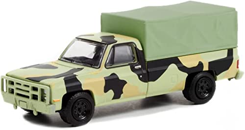 Greenlight 61010E Chevy M1008 CUCV Pickup-Truck mit Ladungsabdeckung, Camouflage-Bataillon, 162,6 cm, Druckguss-Modellauto von Greenlight