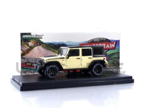 Greenlight 86188 Wrangler Unlimited Rubicon Recon mit Off-Road-Teilen, Gobi Gelb mit schwarzer Oberseite, All-Terrain-Serie 1/43 Druckguss-Modellauto von Greenlight von Greenlight