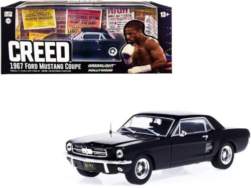 Greenlight 1967 Ford Mustang Coupe Matt Black (Adonis Creed's) Creed (2015) Movie 1/43 Diecast Model Car von Greenlight