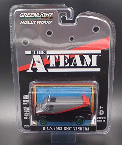 Greenlight - A-Team Modell DieCast GMC VANDURA 1983 Chase-Version GRÜNE Rad-Variante Maßstab 1/64 ORIGINAL Greenlight von Greenlight