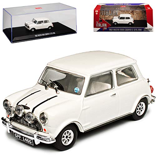 Greenlight Austin Mini Cooper S 1275 MKI 1967 Weiss aus The Italian Job 1/43 Modell Auto von Greenlight