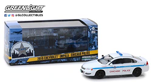 Greenlight Chevrolet Impala Chicago Police 2010 weiß blau Modellauto 1:43 Collectibles von Greenlight