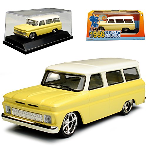 Greenlight Chevrolet Suburban Gelb Weiss 1966 1/43 Modell Auto von Greenlight