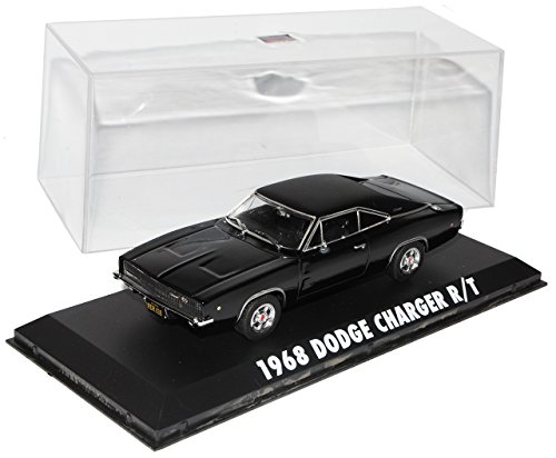 Greenlight Dodge Charger R/T Bullit Schwarz Coupe 1/43 Modell Auto mit individiuellem Wunschkennzeichen von Greenlight