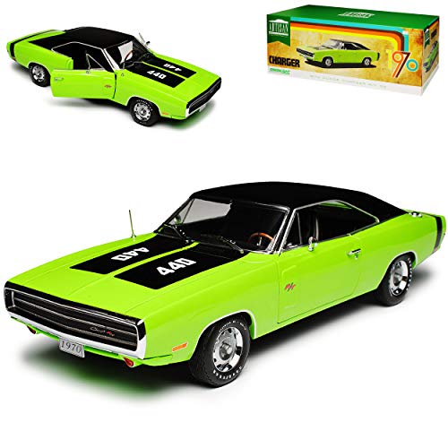 Greenlight Dodge Charger R/T Coupe Grün 440 1. Generation 1968-1974 1/18 Modell Auto mit individiuellem Wunschkennzeichen von Greenlight