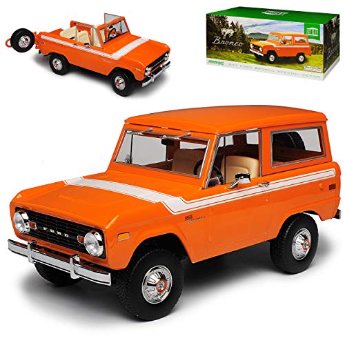 Greenlight Ford Baja Bronco Orange mit abnehmbarem Dach 1. Generation 1966-1977 1/18 Modell Auto von Greenlight