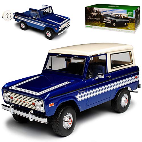 Greenlight Ford Bronco Blau mit abnehmbarem Dach 1. Generation 1966-1977 1/18 Modell Auto von Greenlight