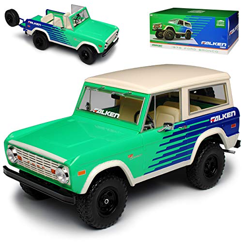 Greenlight Ford Bronco Falken Grün Blau 1. Generation 1966-1977 1/18 Modell Auto von Greenlight