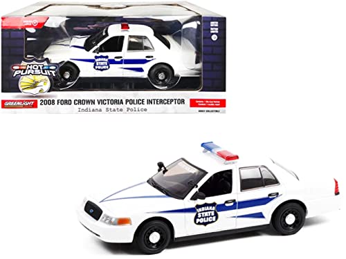 Greenlight Ford Crown Victoria Interceptor Indiana State Police 2008 weiß Modellauto 1:24 Collectibles von Greenlight