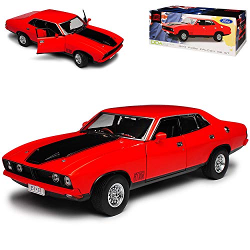 Greenlight Ford Falcon XB GT Rot mit Schwarz 1973 1/18 Modell Auto von Greenlight