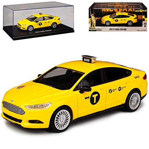 Greenlight Ford Mondeo MK5 Fusion Gelb Taxi New York City Ab 2013 1/43 Modell Auto mit individiuellem Wunschkennzeichen von Greenlight