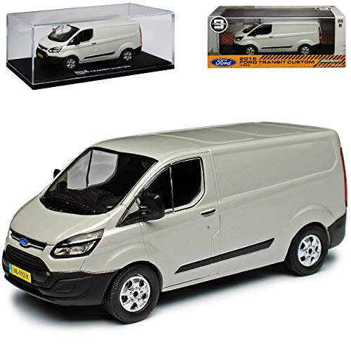 Greenlight Ford Transit Tourneo Custom Kasten Transporter Grau Silber Modell Ab 2012 1/43 Modell Auto mit individiuellem Wunschkennzeichen von Greenlight