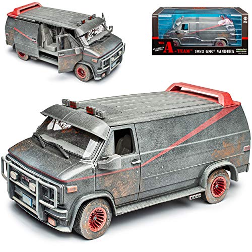 Greenlight GMC Vandura The A-Team mit Staub und Einschusslöcher 1968-1996 1/18 Modell Auto von Greenlight