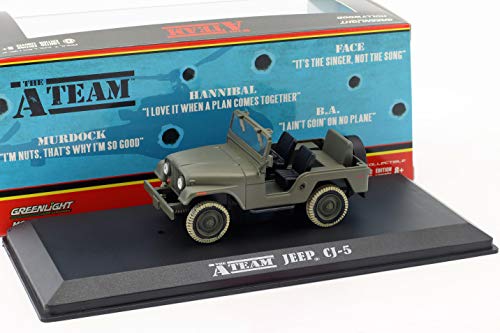 Greenlight Jeep CJ-5 TV-Serie Das A-Team (1983-87) Army grün 1:43 von Greenlight