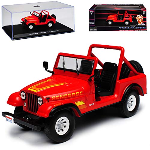 Greenlight Jeep CJ-7 Wrangler Renegade The Terminator Rot 1/43 Modell Auto mit individiuellem Wunschkennzeichen von Greenlight