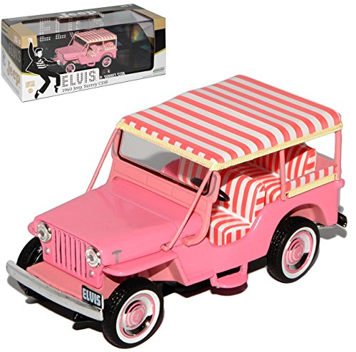 Greenlight Jeep Surrey CJ3B Elvis Presley 1960 Pink 1/43 Modell Auto von Greenlight