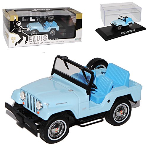 Greenlight Jeep Surrey CJ5 Elvis Presley 1963 Blau 1/43 Modell Auto von Greenlight