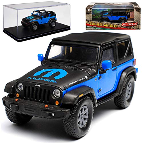 Greenlight Jeep Wrangler JK 3 Türer Blau Schwarz 2007-2018 1/43 Modell Auto von Greenlight