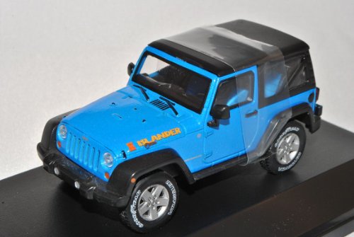 Greenlight Jeep Wrangler Rubicon Mit Soft Top Blau Islander Ab 2012 1/43 Modell Auto mit individiuellem Wunschkennzeichen von Greenlight