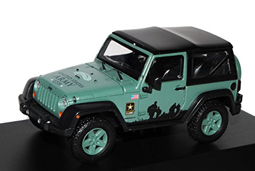 Greenlight Jeep Wrangler Rubicon Mit Top Grün US Army Strong Ab 2012 1/43 Modell Auto von Greenlight