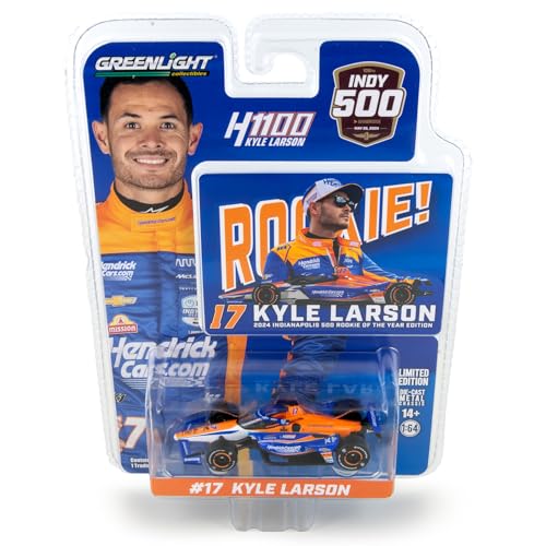 Greenlight Kyle Larson 2024 Indianapolis 500 Rookie of the Year Edition - #17 HendrickCars NTT IndyCar Series 11615 - Diecast Car Maßstab 1:64 von Greenlight