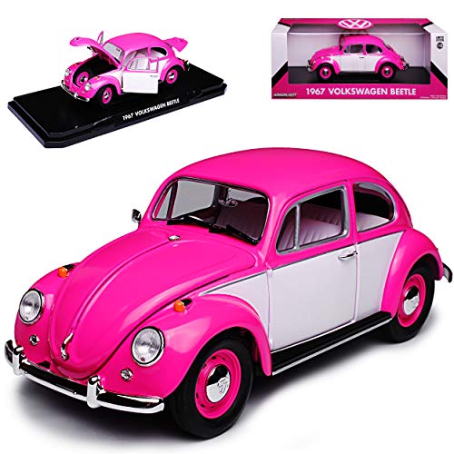 Greenlight Volkwagen Käfer Beetle Coupe Pink mit Weiss 1/18 Modell Auto mit individiuellem Wunschkennzeichen von Greenlight