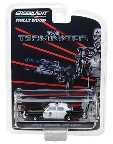 Spielzeugauto aus Druckguss, grünes Licht, 1:64 Hollywood, Serie 19 – The Terminator – 1977 Dodge Monaco Metro Police 44790-C von Greenlight